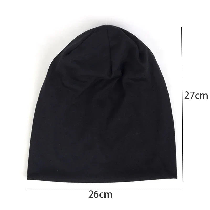 Solid Polyester Beanie - Unisex Casual Beanie Hat for Men & Women | Thin Skullies Cap