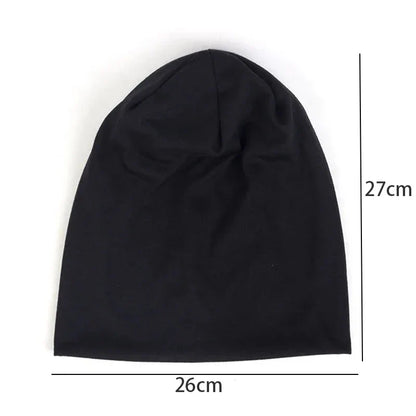 Solid Polyester Beanie - Unisex Casual Beanie Hat for Men & Women | Thin Skullies Cap