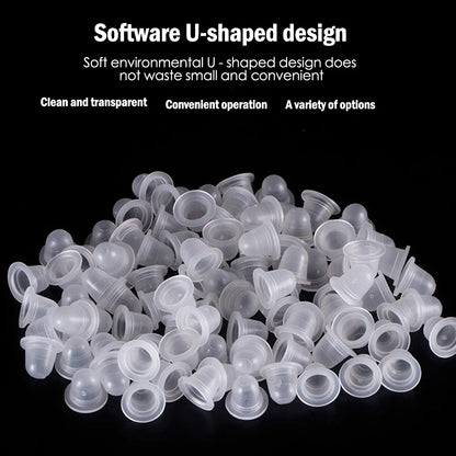 100/500/1000pcs Disposable Silicone Tattoo Ink Cup Caps — Pigment Holder Containers for Tattoo Accessories