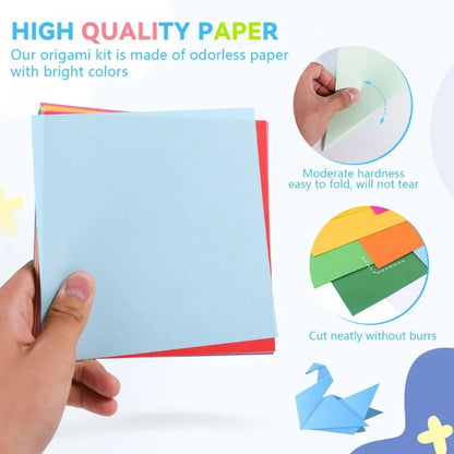 400pcs Square Origami Paper Kit – 20 Colors, Double-Sided Folding Craft Paper for Kids & DIY Projects