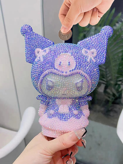 Hot Sale DIY Anime Piggy Bank – Cartoon Melody & Hello Kitty Diamond Stick Figurine Model Gift Statue Doll