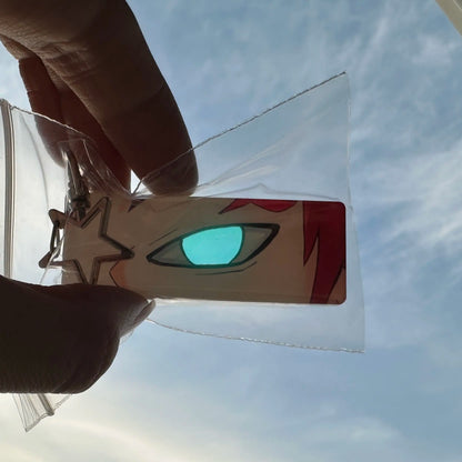 Naruto Acrylic Keychain — Double-Sided Uchiha Itachi Shining Eyes Pendant, Rectangular Backpack Charm, Christmas Gift