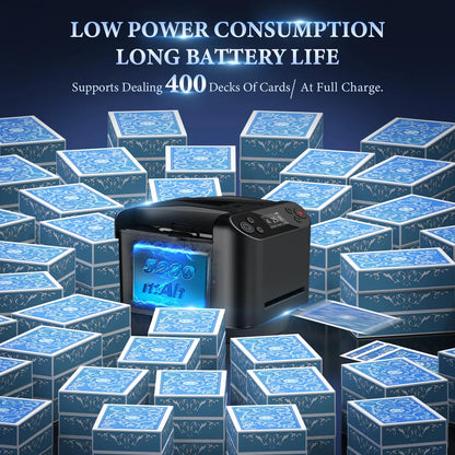 360° Rotating Automatic Card Shuffler & Dealer Machine - 2 in 1 Playing Cards Tool for Home & Party