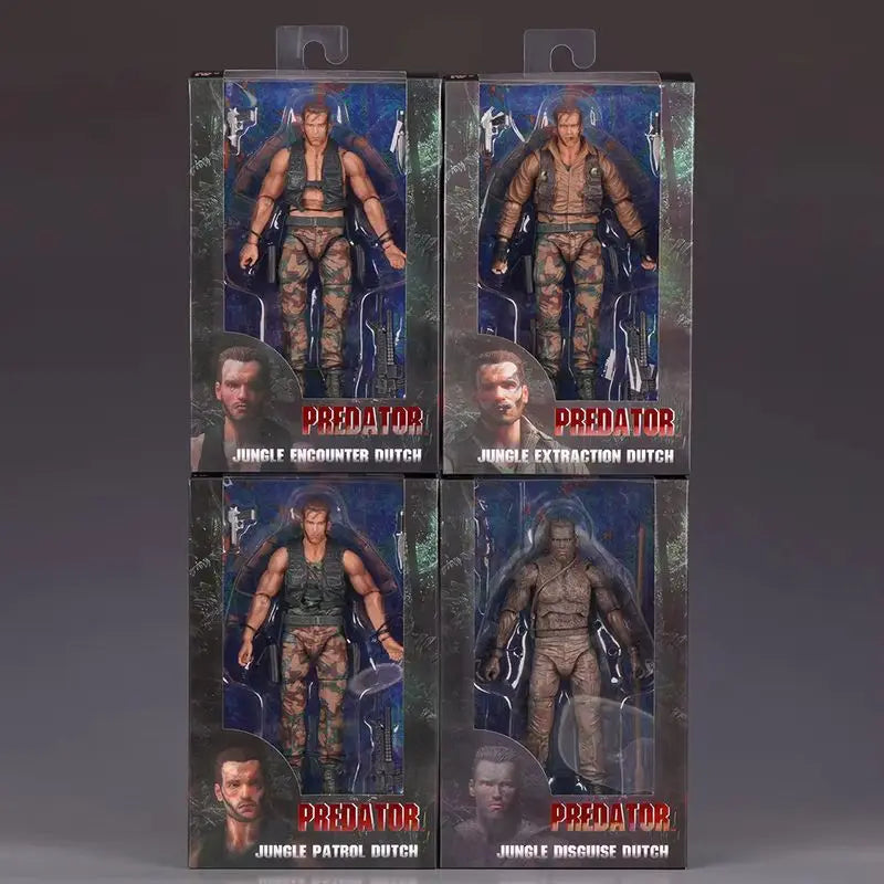 2026 NECA Predator Jungle Extraction Dutch Action Figure – Arnold Schwarzenegger Collectible Statue Model Desktop Decoration Toy Gift
