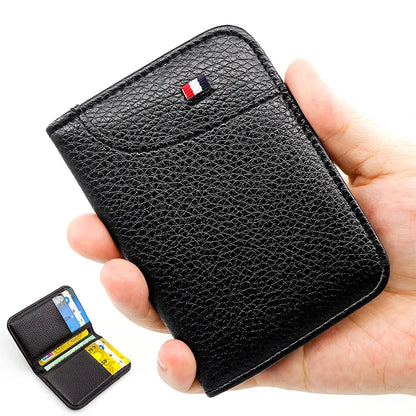 Ultra-Thin PU Leather Credit Card Wallet: Portable Slim Design for Men - Mini Purse Card Holder with Super Soft Feel