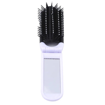 Portable Folding Comb with Makeup Mirror – Compact, Foldable Massaging Comb for Girls & Travel Bags