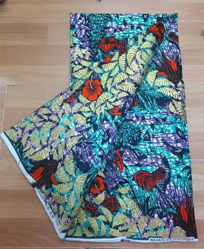 African Real Wax Print Fabric - 6 Yards 100% Cotton Ghana Ankara Loincloth Material