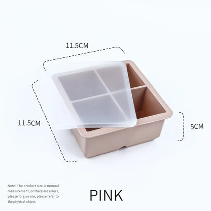 Silicone Large Ice Cube Molds – 2-Inch Big Ice Trays with Removable Lid, BPA-Free, Flexible & Stackable