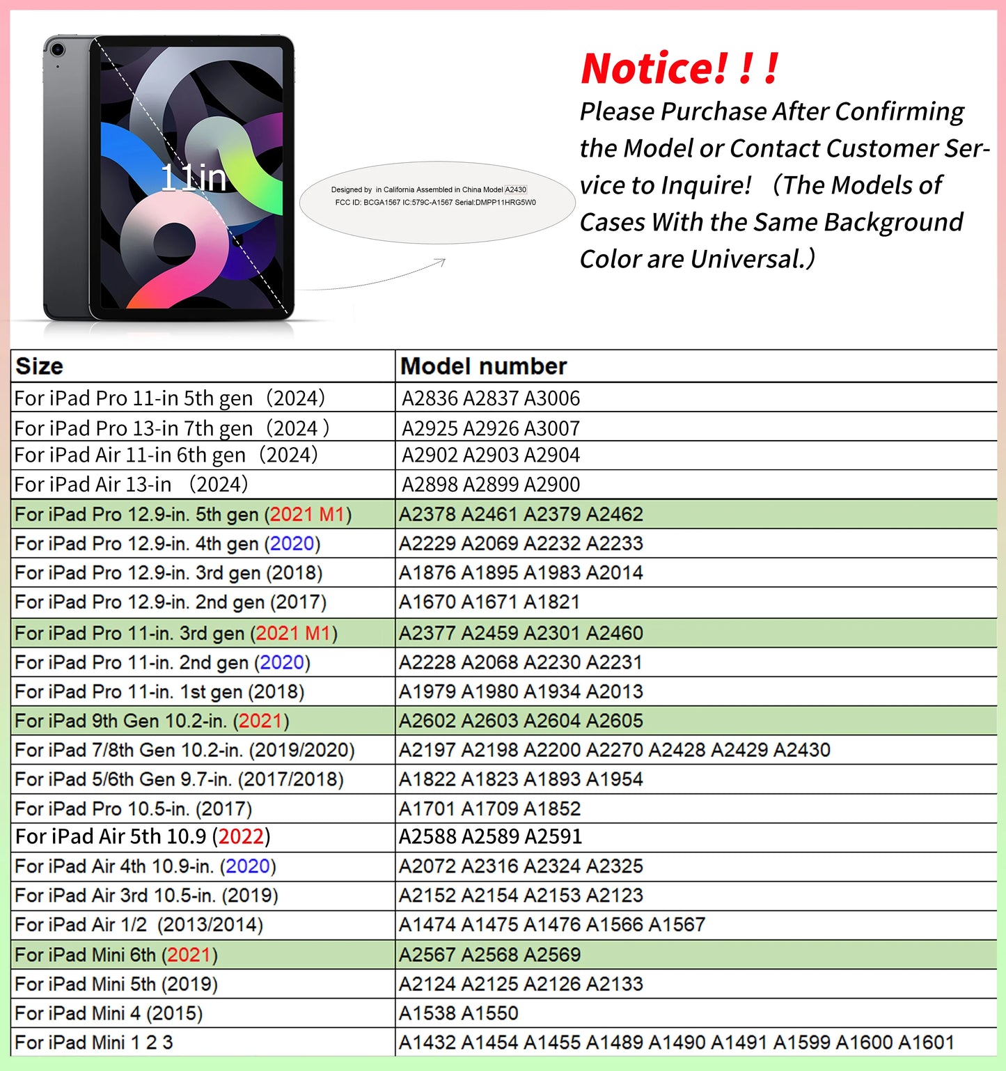 ZOYU Magnetic Case for iPad - Fits Air 4/5 10.9", Pro 11/12.9", Mini 6, 10.2" 7th-9th Gen - 360° Rotatable Detachable Back Case