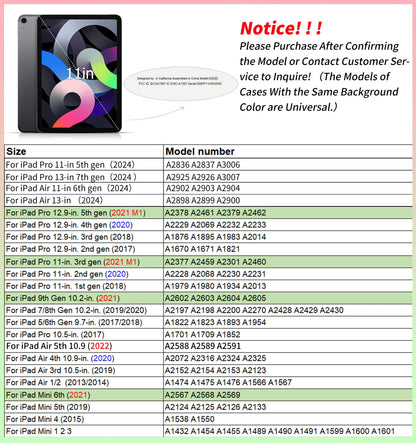 ZOYU Magnetic Case for iPad - Fits Air 4/5 10.9", Pro 11/12.9", Mini 6, 10.2" 7th-9th Gen - 360° Rotatable Detachable Back Case