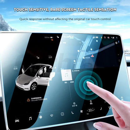 Futhope Tempered Glass Screen Protector – HD Center Control Film for Tesla Model 3/Y Highland (2021-2025) Protection