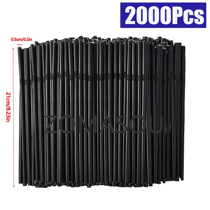 50–3000Pcs Multicolor Drinking Straws – Disposable Beverage Straws for Milk Tea, Party, Wedding & Home Kitchen Use (Wholesale)