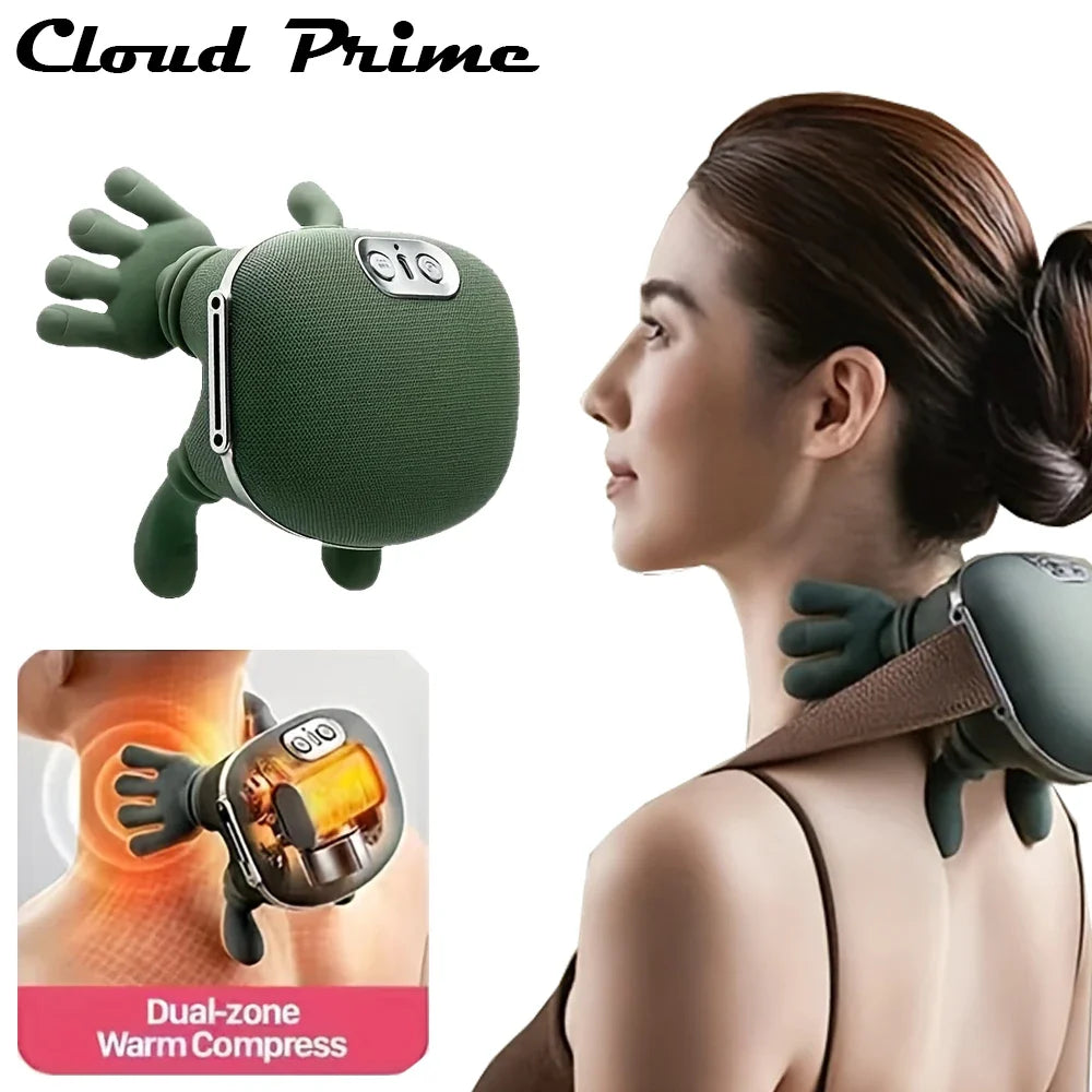 4D Bionic Wireless Neck & Shoulder Massager – Cervical Trapezius Kneading Shawl with Brushless Motor