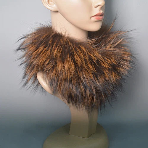 2025 Real Fox Fur Scarf and Headband – Luxury Winter Neck Warmer for Women, 100% Natural Fur, Elastic Ring Muffler