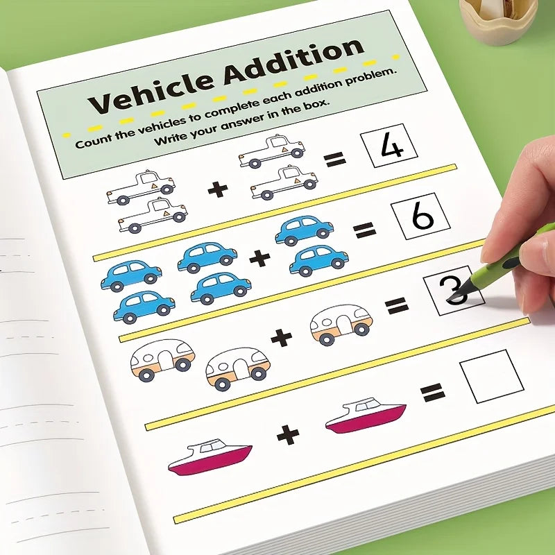 Interactive Preschool Math Workbook – Number Tracing, Addition & Subtraction Worksheets for Early Learning Activities