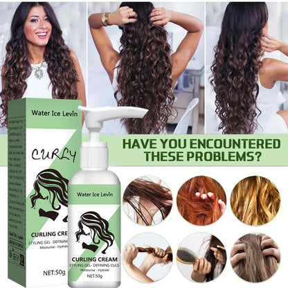 Curly Hair Styling Cream – Moisturizing & Smoothing Formula for Elasticity and Shine, Easy to Set