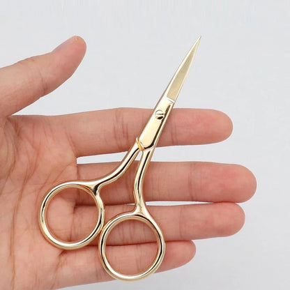 European-Style 9CM Makeup Scissors – Compact Stainless Steel Eyebrow, Nose Hair & Nail Trimming Tool
