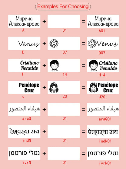 Custom Clothing Name Sticker Stamp: Waterproof DIY for School - Boys, Girls, Teacher, Student Customized Seal, No Fade