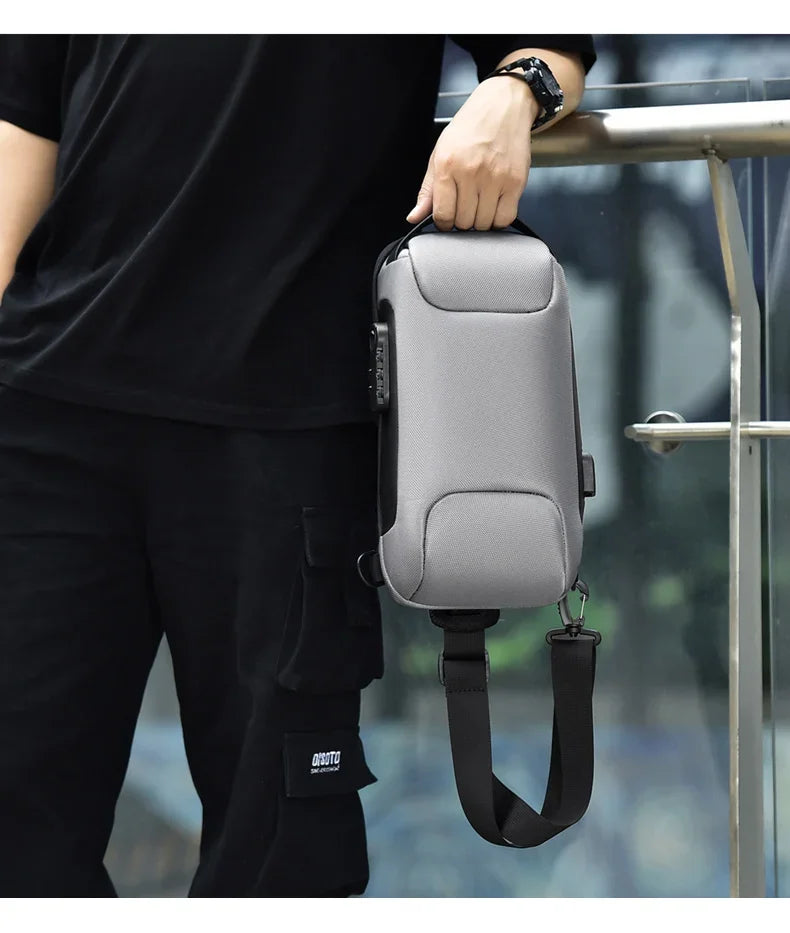 Designer Multifunction Anti-Theft USB Shoulder Bag – Travel Crossbody Messenger Sling Chest Bag for Men, Luxury Brand