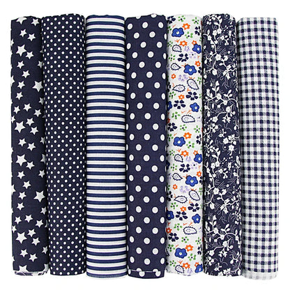 7-Piece 50x50cm Cotton Patchwork Fabric Set – Handmade Sewing Quilting Cloth for Needlework & DIY Crafts