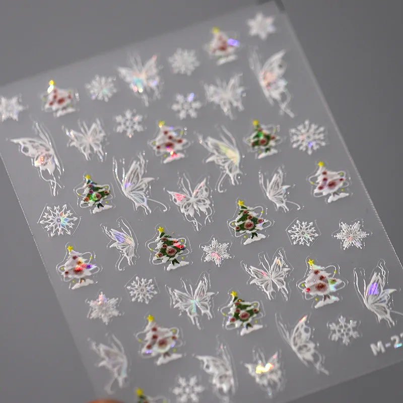 5D Glitter Butterfly Nail Sticker – Kawaii Aurora Nail Art Decal for DIY Manicure & Nail Decorations