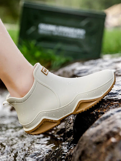 New Waterproof Rain Shoes for Women & Men – Ankle Rain Boots, Anti-Slip, Wear-Resistant, Plush for Summer & Winter