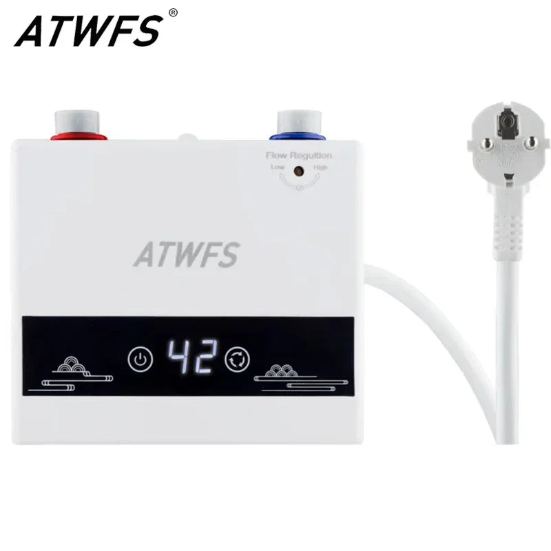 ATWFS 220V 4600W Instant Electric Water Heater – Portable Hot Water Shower & Kitchen Heating System