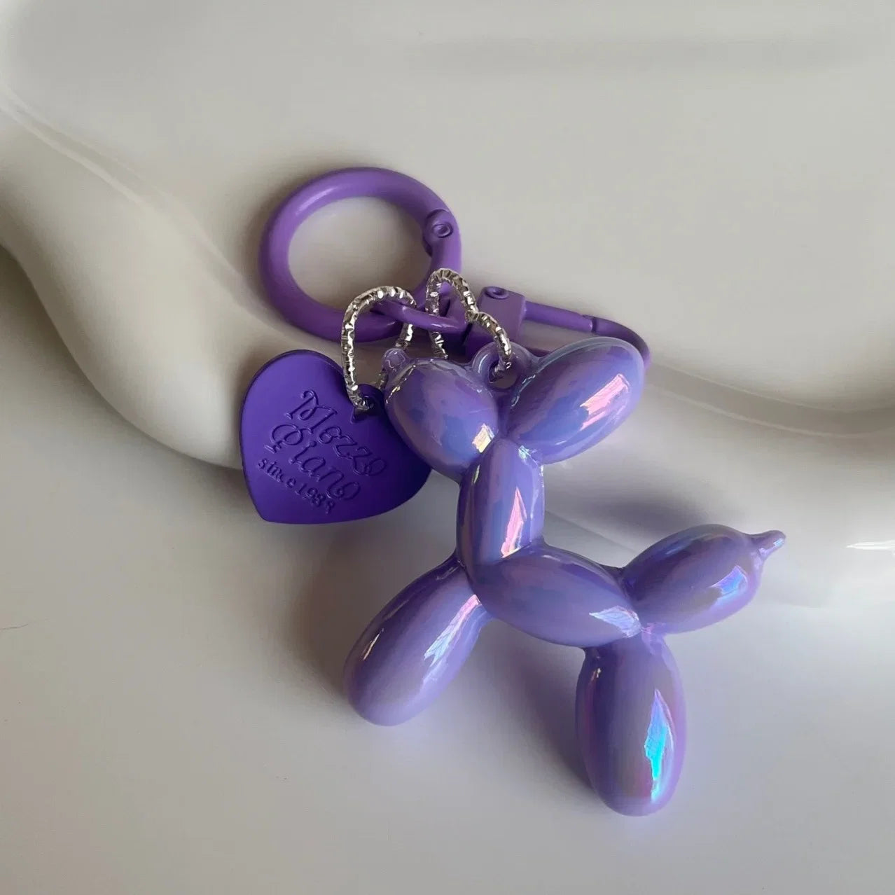 Jelly Balloon Dog Keychain - Cute Cartoon Dog Pendant Key Ring Gift for Unisex