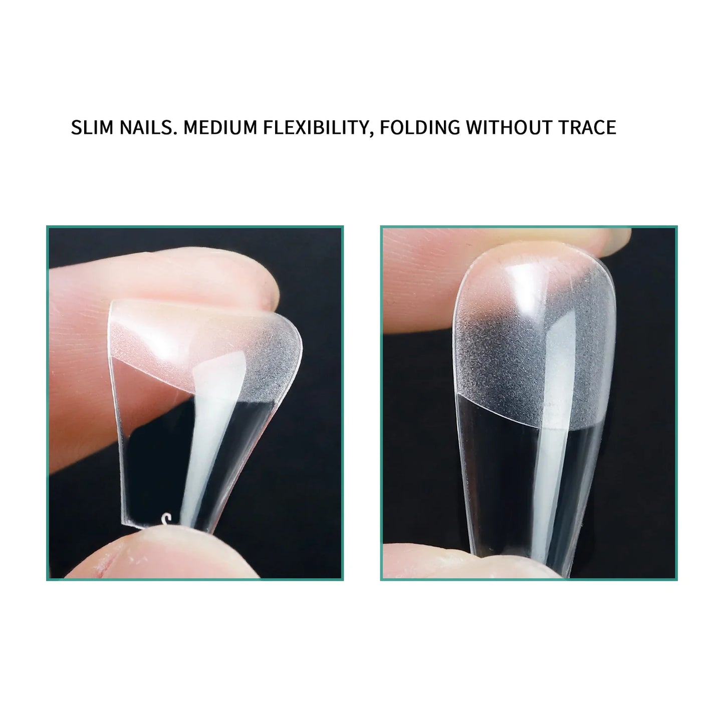 Clear Acrylic Fake Nails: 1 Box Almond French Coffin Full/Half Cover False Nails - Artificial Nail Soft Gel Tips