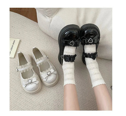 JK Lolita Platform Loafer Shoes - Y2K Kawaii School Girl Fashion Pumps