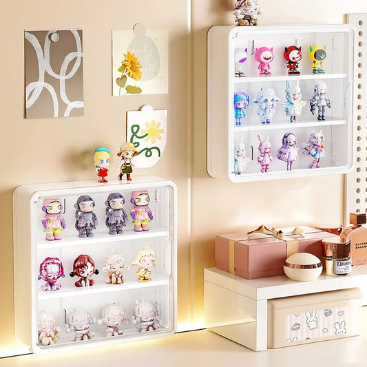 Wall-Mounted Doll Blind Box Storage Rack – Magnetic Suction Figurine Display Cabinet, Dustproof Handheld Box for Collectibles
