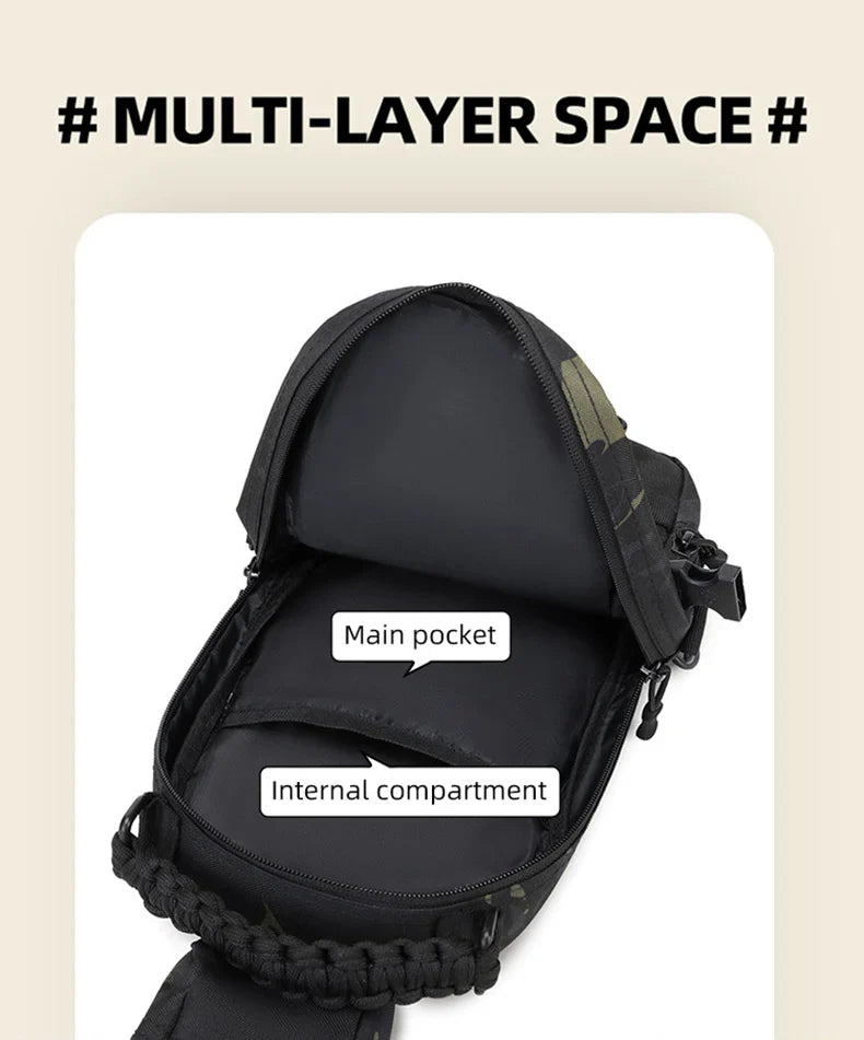 Camping Tactical Chest Bag – MOLLE Sling Backpack for Men, Outdoor Hiking, Cycling & Fishing