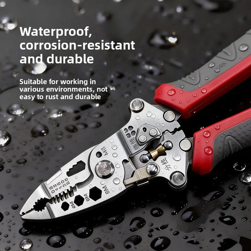Foldable Multifunction Wire Stripping & Crimping Pliers – Professional Electrician Tool for Cutting, Stripping & Repair Work