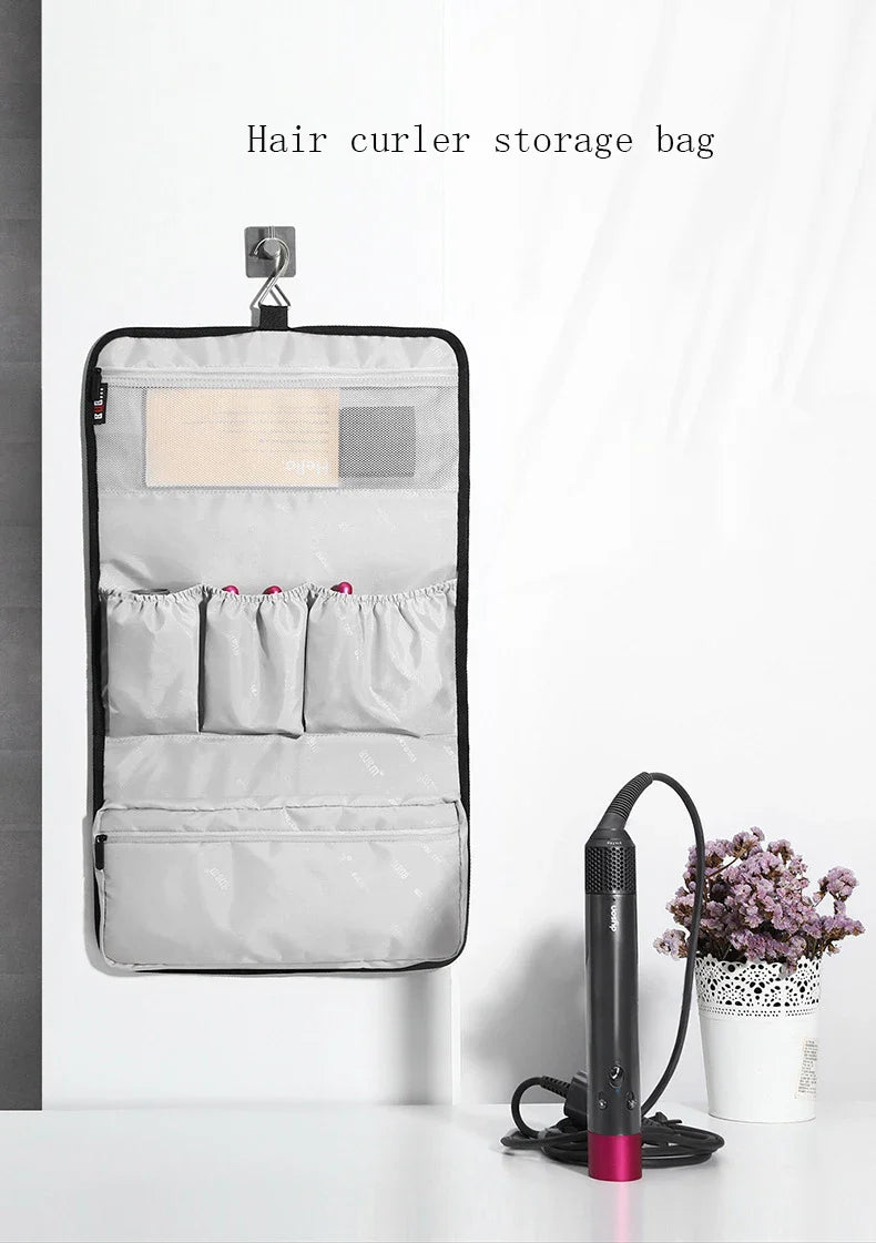 Large Capacity Hair Dryer Case – Dustproof Travel Storage Bag Organizer for Dyson Pre-Styling Dryer & Curling Barrels Pouch