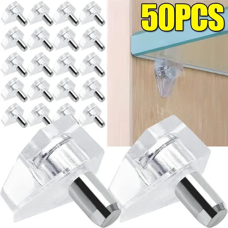 10/50PCS Plastic Shelf Support Pegs – Cabinet, Wardrobe & Glass Shelf Holder Pins for Furniture Brackets