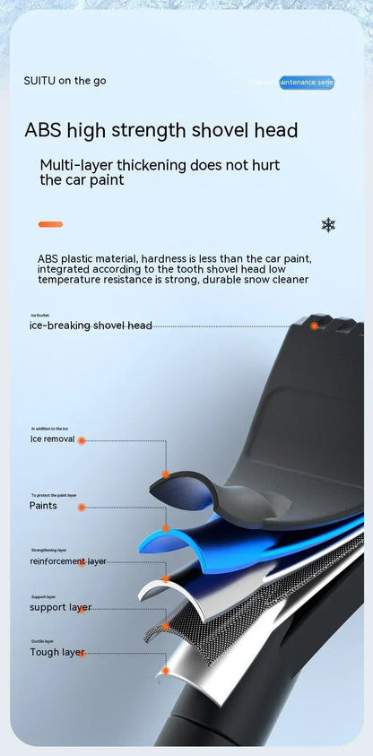 Winter Car Snow Shovel & Ice Scraper – Extendable Detachable Windshield Cleaning Brush Tool