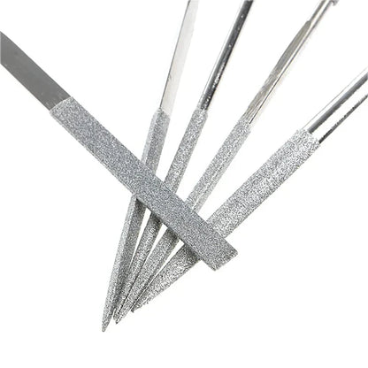 10Pcs Diamond Needle File Set - 3x140mm Mini Files for Stone, Glass, Metal Carving - Craft Hand Tools Kit