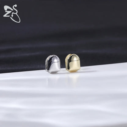 ZS Hip Hop Grillz – Silver/Gold Plated CZ Crystal Cross & Rose Star Tooth Cap, Top & Bottom Set
