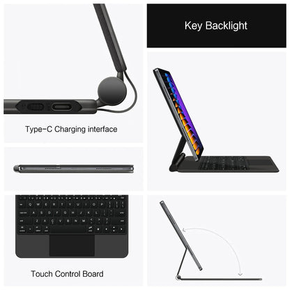 Magic Keyboard Folio for Xiaomi Pad 7 — Smart Case with Portuguese, Spanish, Korean & French Keyboard for Mi Pad 7 Pro 11.2-inch