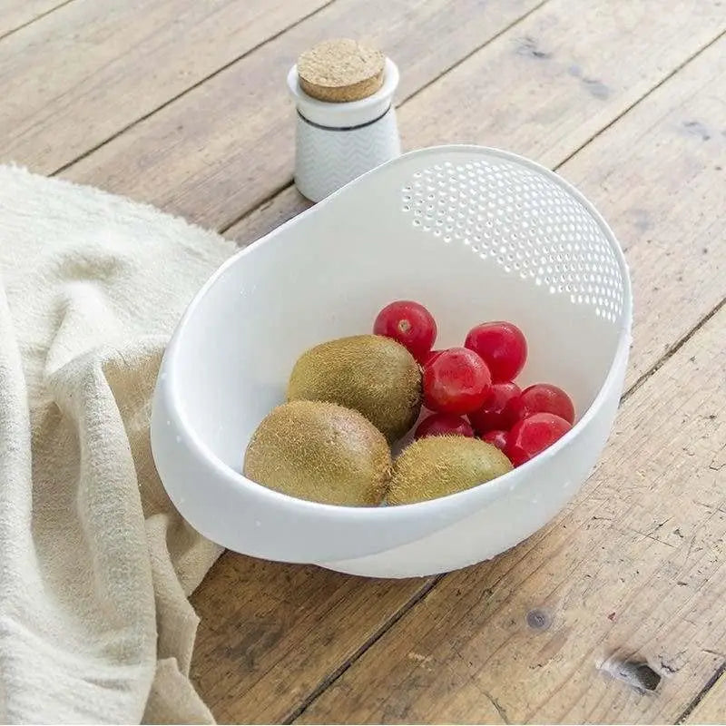 Multifunctional Drainage Basket – Plastic Rice Washing Sieve and Filter Basket | Creative Kitchen Tool