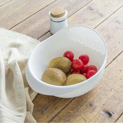 Multifunctional Drainage Basket – Plastic Rice Washing Sieve and Filter Basket | Creative Kitchen Tool