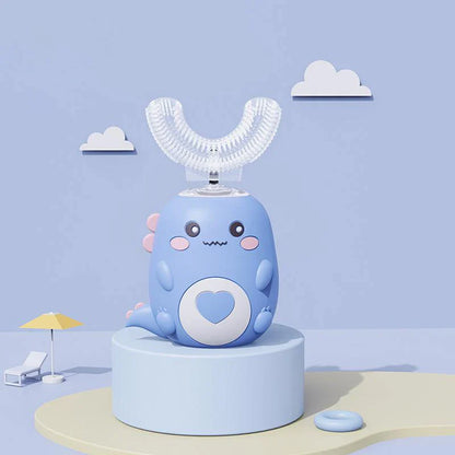 360-Degree Smart U-Shaped Electric Toothbrush for Children - Cartoon Kids Silicone Toothbrush, Automatic Rechargeable Sonic Toothbrush