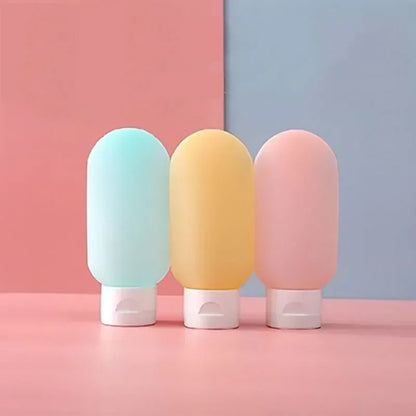 3/4 Pcs 60ml Travel Refillable Silicone Bottles - Empty Lotion, Shampoo & Cosmetic Squeeze Containers for Makeup