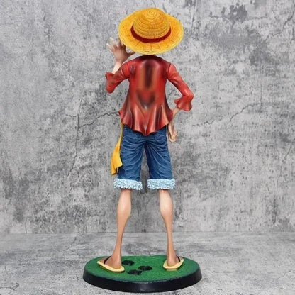 One Piece 42.5cm Straw Hat Monkey D. Luffy Figure – 1/4 Scale Large Smiley Anime Statue, Decorative Doll Toy Gift