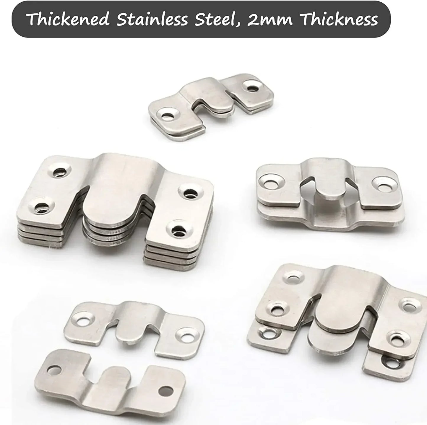 1-10 Set Stainless Steel Picture Frame Hooks | Wall Hanger Flush Mount Hanging Bracket Connector for Furniture
