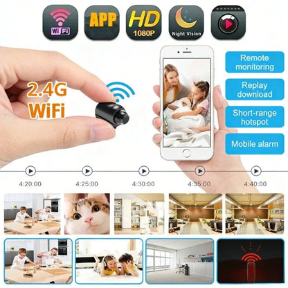 Mini WiFi Camera - 1080P HD Night Vision Motion Detection Security Camera with App Control