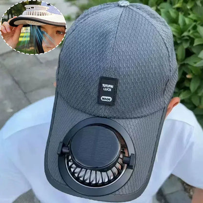 USB Fan Baseball Cap - Breathable Mesh Sun Protection Hat for Outdoor Summer Activities