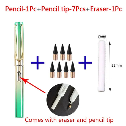 9PCS Eternal Kids’ Pencil Set – Cute Painting & Writing Pens with Infinity Tip Refills for School & Office Supplies
