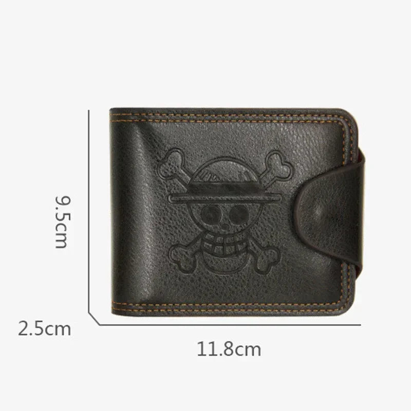 Anime One Piece Luffy Wallet – Men’s Short Multi-Card Straw Hat Pirates Wallet & Card Holder Purse, Gift Idea