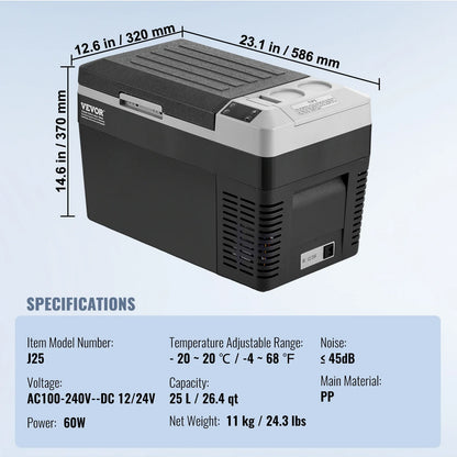 SucceBuy Portable Car Refrigerator — 8L–75L Single & Dual Zone Fridge with Bluetooth Temperature Control for Camping & RV